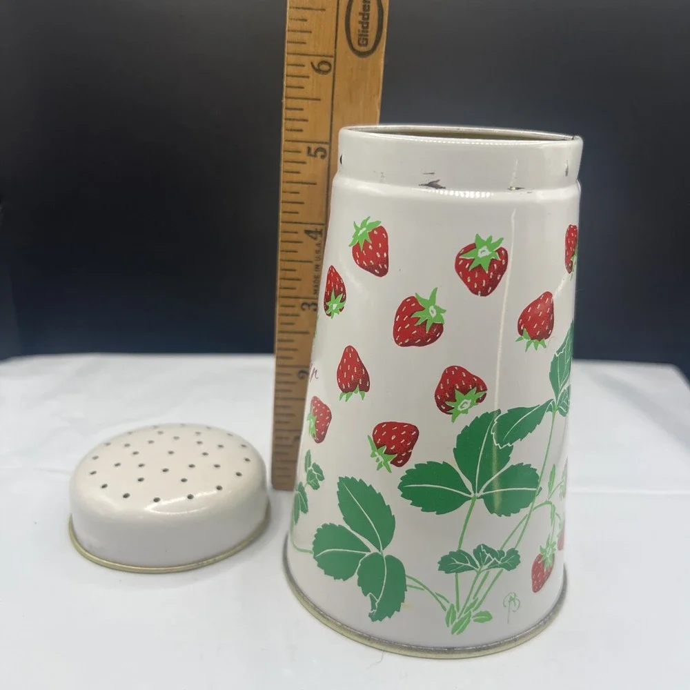 Vintage 1985 Lillian Vernon Regency Ware Strawberry Sugar Shaker Tin England